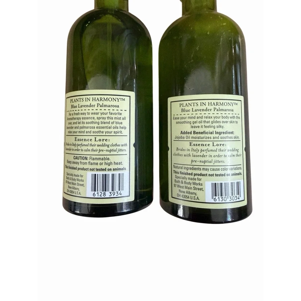 2 Bath & Body Works Aromatherapy Blue Lavender Palmarosa Smoothing Oil Essence